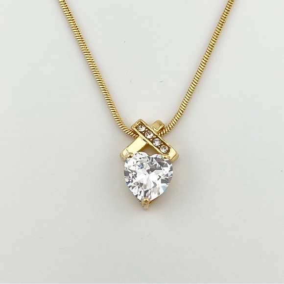 Swarovski Crystal Infinity Heart Gold Necklace - Picture 6 of 9